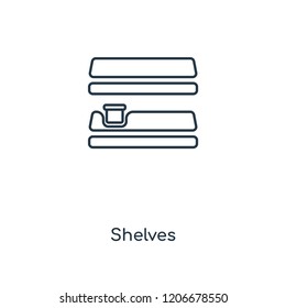 Shelves concept line icon. Linear Shelves concept outline symbol design. This simple element illustration can be used for web and mobile UI/UX.