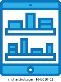 Shelves - Ecommerce icon set. High quality blue vector illustration for website and mobile application.