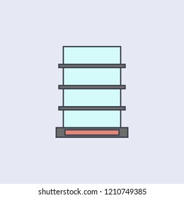 shelves for goods in the store colored outline icon. One of the collection icons for websites, web design, mobile app