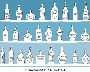 Shelves graphic color seamless pattern background sketch illustration vector