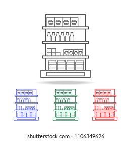 Shelves In The Grocery Store Icon. Elements Of Grocery Store  In Multi Colored Icons. Premium Quality Graphic Design Icon. Simple Icon For Websites, Web Design, Mobile App On White Background