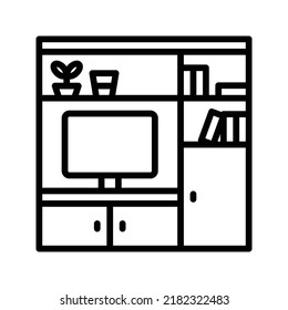 Dibujo estante vector de contorno negro