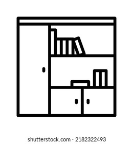 Shelves icon black outline vector