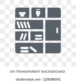 Shelves icon. Shelves design concept from Furniture and household collection. Simple element vector illustration on transparent background.