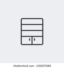 Shelves icon isolated on background. Furniture symbol modern, simple, vector, icon for website design, mobile app, ui. Vector Illustration
