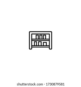 shelves icon ready for all purpose. simple, flat, black, outline.