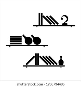 Shelves Icon, Shelf Storage Icon, Horizontal Flat Plane Used To Display, Hold, Store Items Vector Art Illustration