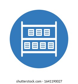 Shelves icon, storage vector, wholesale