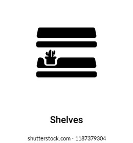 Shelves icon vector isolated on white background, logo concept of Shelves sign on transparent background, filled black symbol