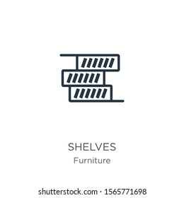 Shelves icon vector. Trendy flat shelves icon from furniture collection isolated on white background. Vector illustration can be used for web and mobile graphic design, logo, eps10