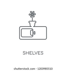 Shelves linear icon. Shelves concept stroke symbol design. Thin graphic elements vector illustration, outline pattern on a white background, eps 10.