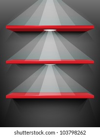 Shelves with place for your exhibits, vector illustration, eps10, 3 layers, easy editable