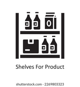 Shelves For Product Vector Solid Icon Design illustration. Grocery Symbol on White background EPS 10 File