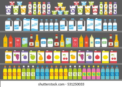 Shelves with Products and Drinks