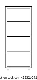 Estanterías o elementos de diseño interior de cremallera para sala de estar o armario, vector plano para libro de colorido