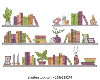 Shelves set graphic color isolated sketch illustration vector