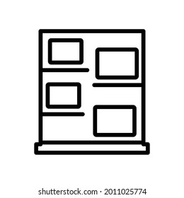 Shelves, Storage Icon, Line Vector Graphics