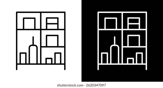 Estantes Vector de icono de almacenamiento para Web y App móvil. Símbolo aislado.