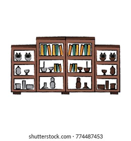  Shelves Unit with decorative objects 