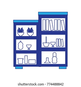  Shelves Unit with decorative objects 