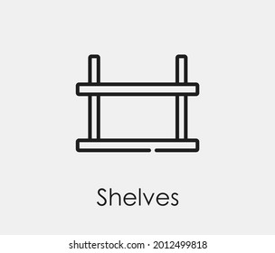 Shelves vector icon. Editable stroke. Symbol in Line Art Style for Design, Presentation, Website or Apps Elements, Logo. Pixel vector graphics - Vector