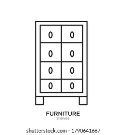 Shelves vector illustration lineal color and filled design