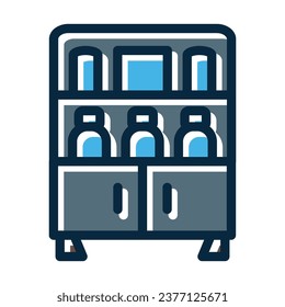 Shelves Vector Thick Line Filled Dark Colors Icons For Personal And Commercial Use.
