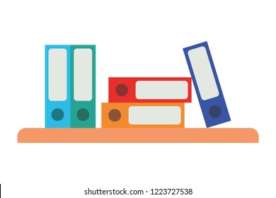 shelving with books isolated icon