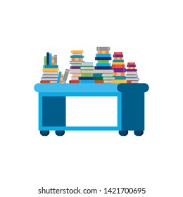 shelving with books in white background
