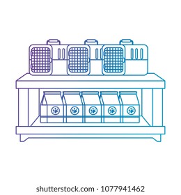 shelving pet shop with products