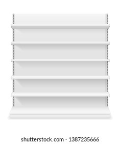 shelving rack for store trading empty template for design stock vector illustration isolated on white background