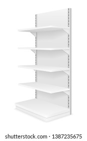 shelving rack for store trading empty template for design stock vector illustration isolated on white background