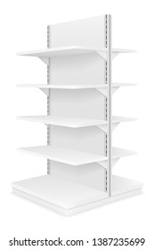 shelving rack for store trading empty template for design stock vector illustration isolated on white background