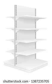 shelving rack for store trading empty template for design stock vector illustration isolated on white background