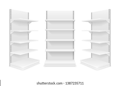 shelving rack for store trading empty template for design stock vector illustration isolated on white background