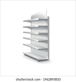 Shelving rack for store trading empty template for design stock vector illustration isolated on white background