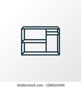 Shelving Unit Icon Line Symbol. Premium Quality Isolated Dresser Element In Trendy Style.