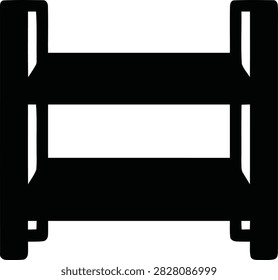 Shelving unit icon, simple style. Vector illustration of shelving unit icon isolated on white background for web design
