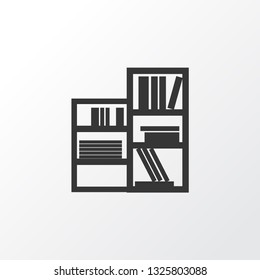 Shelving unit icon symbol. Premium quality isolated book shelf element in trendy style.