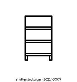 Shelving unit thin line icon. Bookshelf. Modern vector illustration of furniture, element of interior.