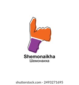 Shemonaikha vector world map City illustration. Isolated on white background for business