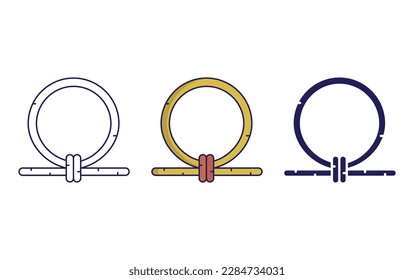 Shen Ring outline and solid vector icon