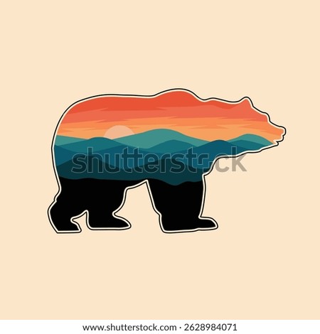 Shenandoah Bear with Mountain Scenery Perfect for Print, Apparel, etc