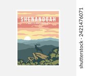 Shenandoah National Park poster vector illustration design
