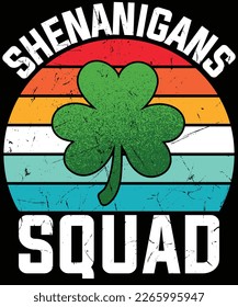 Shenanigans Squad Matching Vintage St Patrick’s Day T-Shirt design.