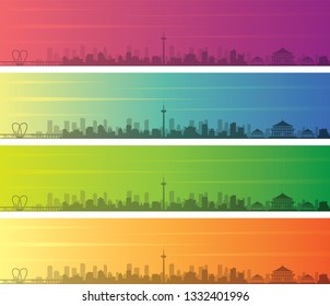 Shenyang Multiple Color Gradient Skyline Banner