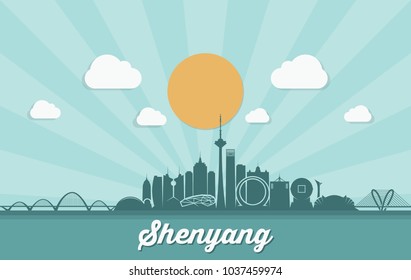 Shenyang skyline - China - vector illustration