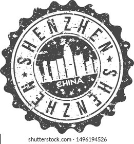 Shenzhen China City Skyline. Silhouette City. Design Vector. Famous Monuments.