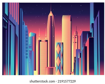 Shenzhen China skyline vector illustration