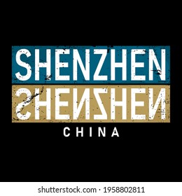 Shenzhen. Colorful typography text banner. Vector the word shenzhen city design. Can be used to logo, card, poster, heading and beautiful title